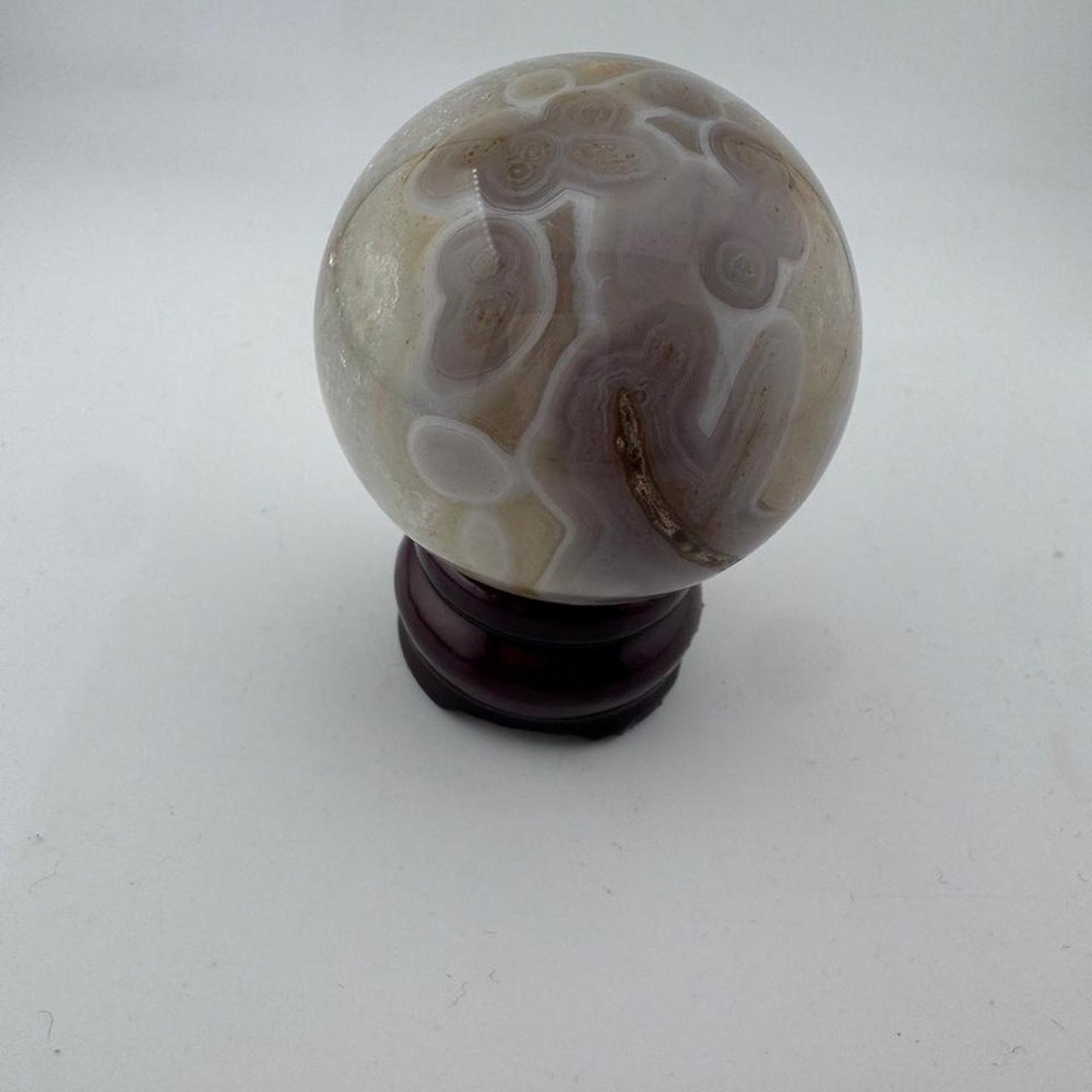 Blue Lace Agate Sphere with quartz